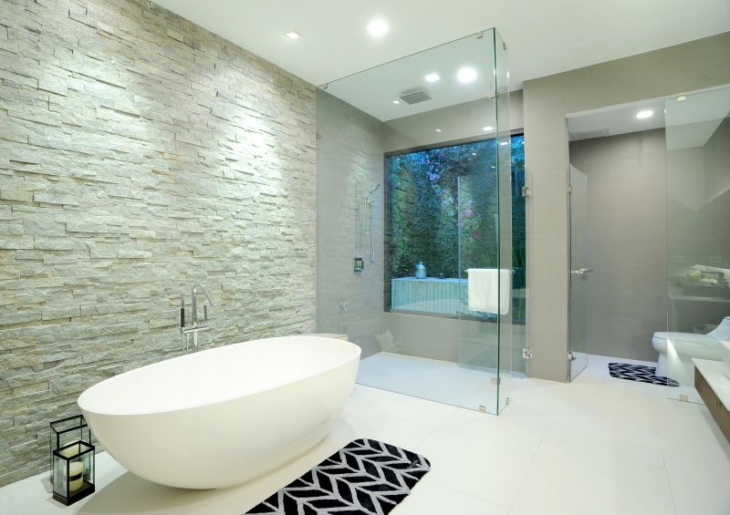 Bathroom with natural stone accents